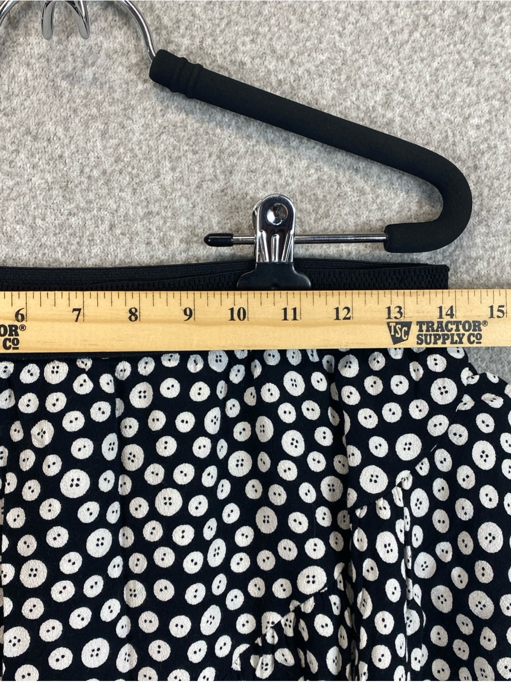 Maeve Anthropologie Paulista Mini Skirt S Button Print Ruffle Black White Travel - Picture 4 of 10